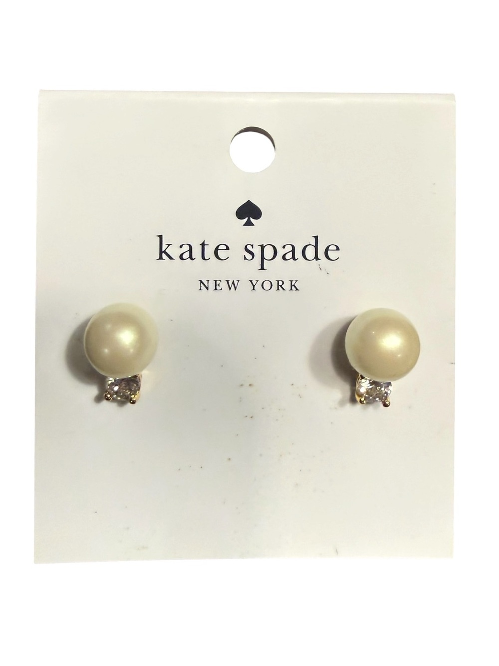 kate spade Ivory Pearls of Wisdom and Crystal Stud Earrings - Gold Accents
